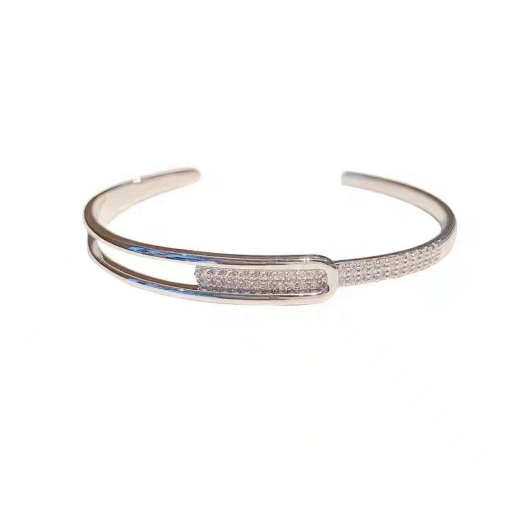 💯 New Sterling silver opening diamond bracelet - Picture 5 of 5